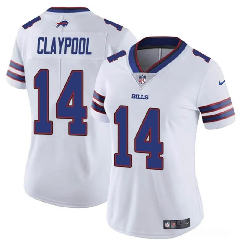 Women's Buffalo Bills #14 Chase Claypool White Vapor Stitched Football Jersey(Run Small) Women's Buffalo Bills #14 Chase Claypool White Vapor Stitched Football Jersey(Run Small)