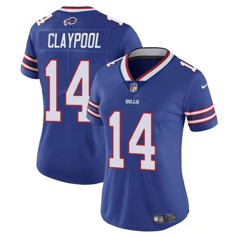Women's Buffalo Bills #14 Chase Claypool Blue Vapor Stitched Football Jersey(Run Small) Women's Buffalo Bills #14 Chase Claypool Blue Vapor Stitched Football Jersey(Run Small)