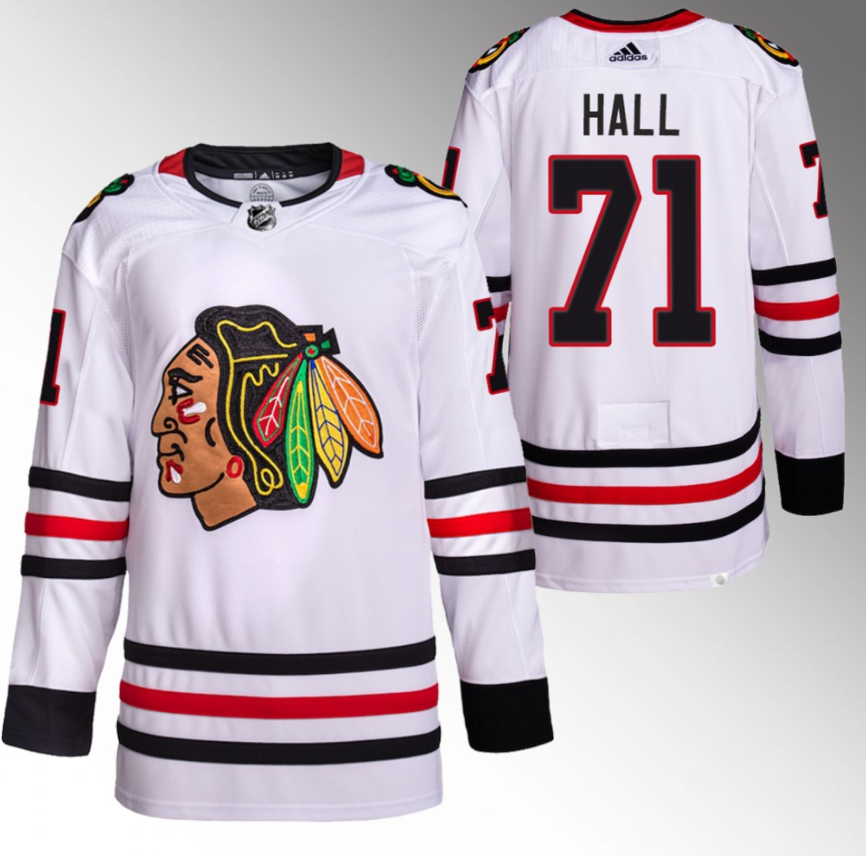Men's Chicago Blackhawks #71 Taylor Hall White Stitched Hockey Jersey Men's Chicago Blackhawks #71 Taylor Hall White Stitched Hockey Jersey