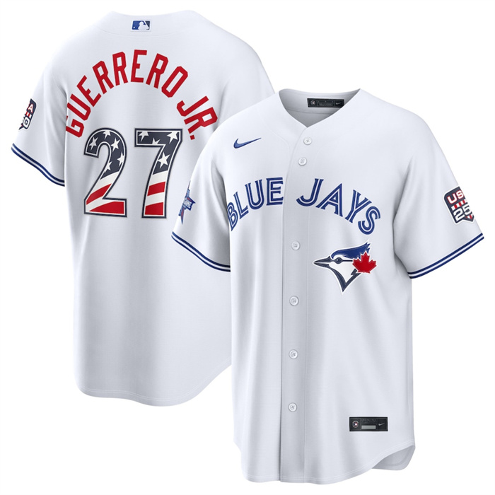 Men's Toronto Blue Jays #27 Vladimir Guerrero Jr. White 2026 All-Star Edition Stars & Stripes Stadium Pick-A-Player Stitched Baseball Jersey