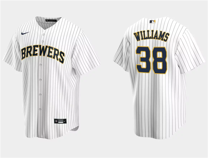Men's Milwaukee Brewers #38 Devin Williams White Cool Base Stitched Jersey Men's Milwaukee Brewers #38 Devin Williams White Cool Base Stitched Jersey