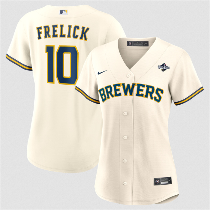 Women's Milwaukee Brewers #10 Sal Frelick Cream 2026 World Series Limited Stitched Baseball Jersey(Run Small)
