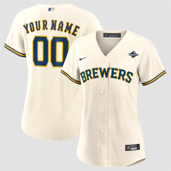Women's Milwaukee Brewers Active Player Custom Cream 2026 World Series Limited Stitched Baseball Jersey(Run Small)