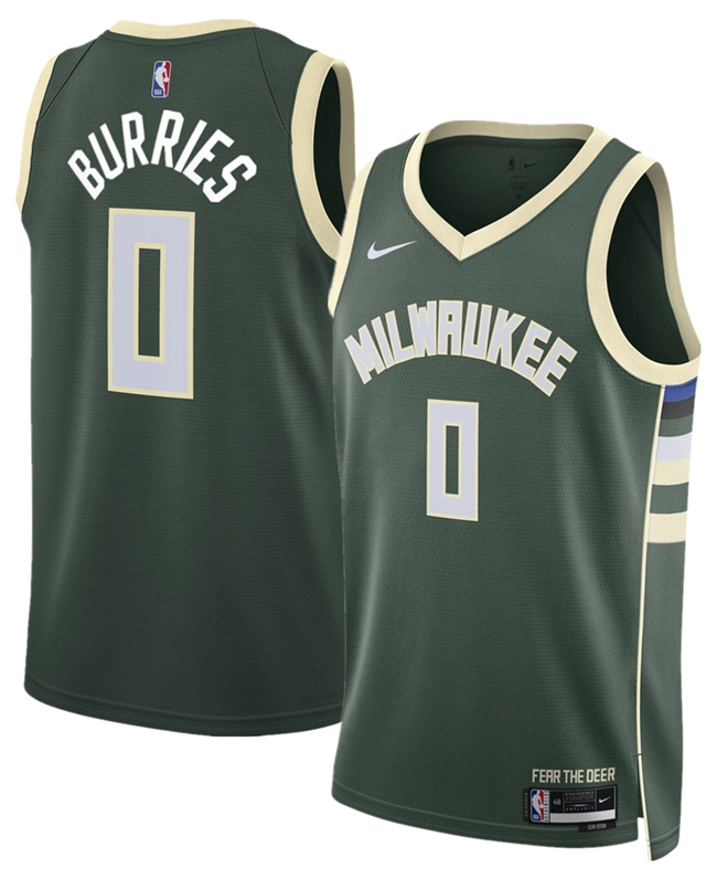 Men's Milwaukee Bucks #0 Brayden Burries Green 2026 Draft Icon Edition Stitched Basketball Jersey Men's Milwaukee Bucks #0 Brayden Burries Green 2026 Draft Icon Edition Stitched Basketball Jersey