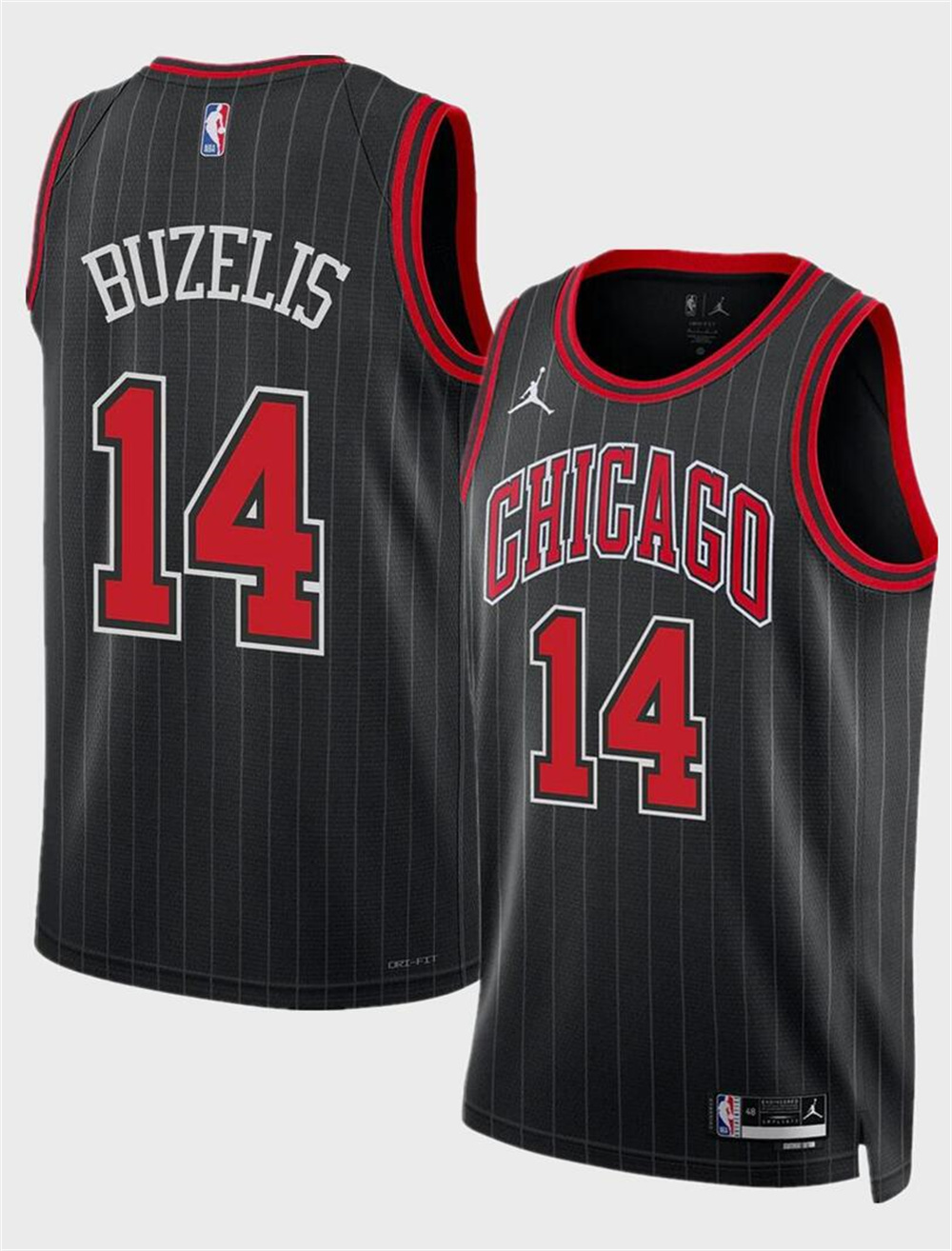 Men's Chicago Bulls #14 Matas Buzelis Black 2024 Draft Statement Edition Stitched Basketball Jersey Men's Chicago Bulls #14 Matas Buzelis Black 2024 Draft Statement Edition Stitched Basketball Jersey