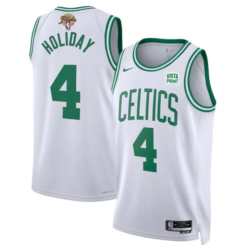 Men's Boston Celtics #4 Jrue Holiday White 2024 Finals Association Edition Stitched Basketball Jersey Men's Boston Celtics #4 Jrue Holiday White 2024 Finals Association Edition Stitched Basketball Jersey