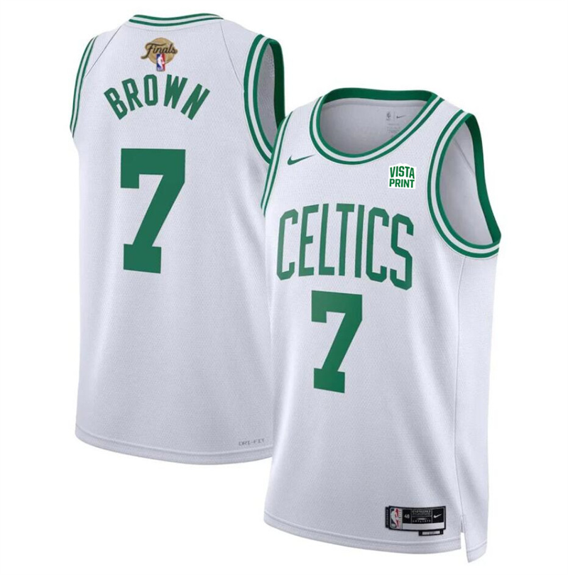Men's Boston Celtics #7 Jaylen Brown White 2024 Finals Association Edition Stitched Basketball Jersey Men's Boston Celtics #7 Jaylen Brown White 2024 Finals Association Edition Stitched Basketball Jersey