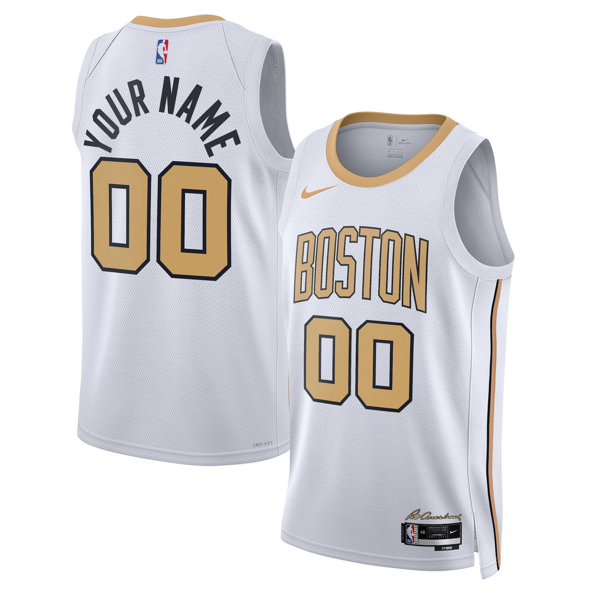 Men's Boston Celtics Active Player Custom White 2025/26 City Edition Stitched Basketball Jersey