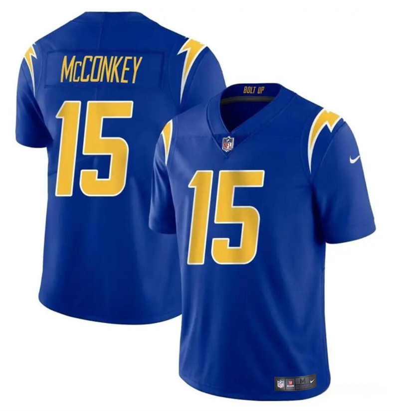 Youth Los Angeles Chargers #15 Ladd McConkey Royal 2024 Draft Vapor Limited Stitched Football Jersey Youth Los Angeles Chargers #15 Ladd McConkey Royal 2024 Draft Vapor Limited Stitched Football Jersey