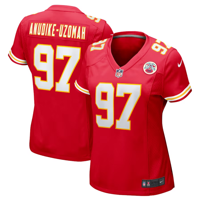 Women's Kansas City Chiefs #97 Felix Anudike-Uzomah Red Stitched Jersey(Run Small) Women's Kansas City Chiefs #97 Felix Anudike-Uzomah Red Stitched Jersey(Run Small)