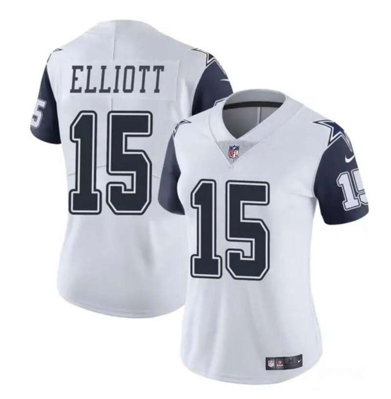 Women's Dallas Cowboys Custom White 2024 Color Rush Limited Stitched Football Jersey(Run Small）