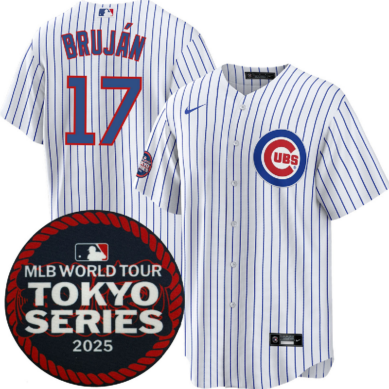 Men's Chicago Cubs #17 Vidal Bruján White 2025 World Tour: Tokyo Series Home Stitched Baseball Jersey Men's Chicago Cubs #17 Vidal Bruján White 2025 World Tour: Tokyo Series Home Stitched Baseball Jersey