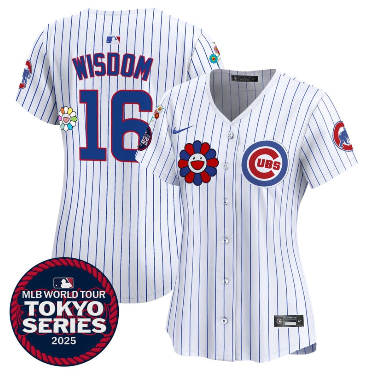 Women's Chicago Cubs #18 今永昇太 White 2025 Tokyo Series Limited Stitched Baseball Jersey(Run Small)