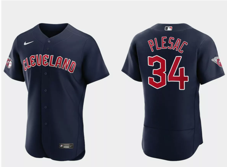 Men's Cleveland Guardians ACTIVE PLAYER Custom Navy Stitched Jersey Men's Cleveland Guardians ACTIVE PLAYER Custom Navy Stitched Jersey