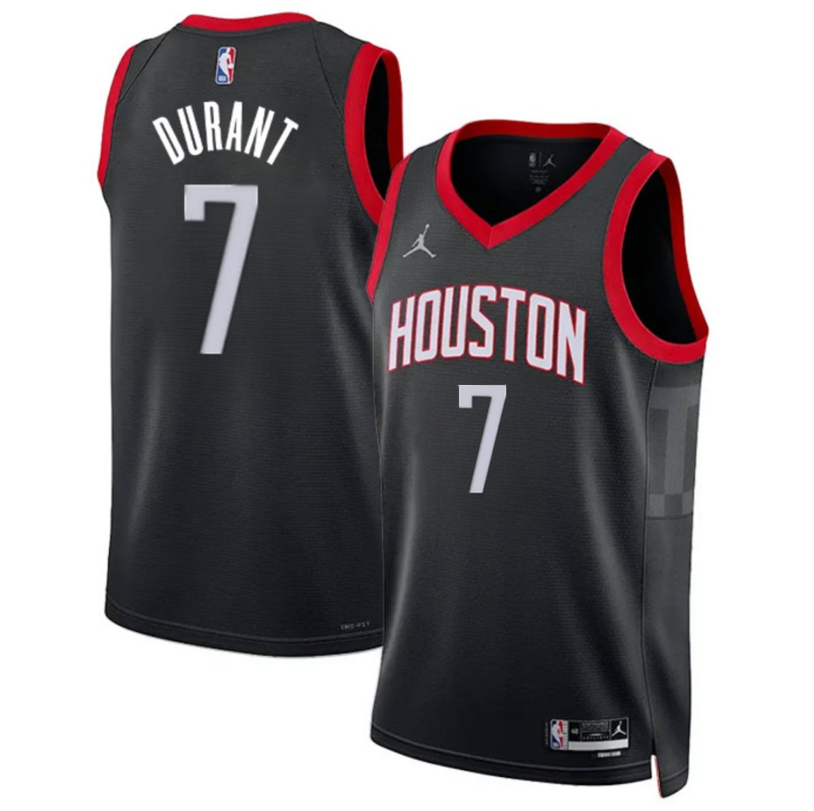 Men's Houston Rockets #7 Kevin Durant Black Association Edition Stitched Jersey