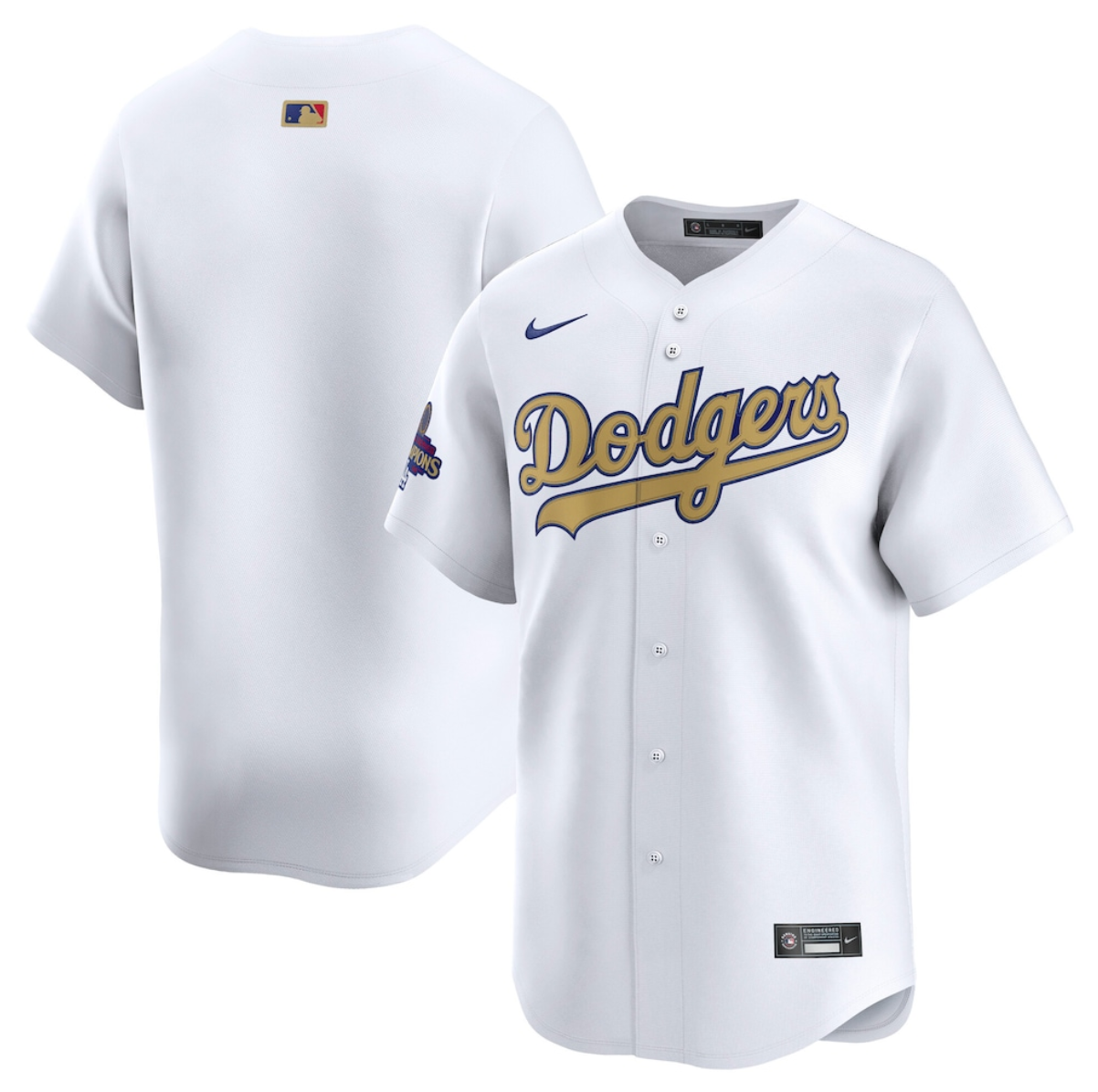 Youth Los Angeles Dodgers Blank White 2025 Gold Collection Limited Stitched Baseball Jersey Youth Los Angeles Dodgers Blank White 2025 Gold Collection Limited Stitched Baseball Jersey