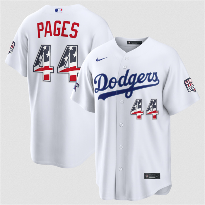 Men's Los Angeles Dodgers #44 Andy Pages White 2026 All-Star Edition Stars & Stripes Stadium Pick-A-Player Stitched Baseball Jersey Men's Los Angeles Dodgers #44 Andy Pages White 2026 All-Star Edition Stars & Stripes Stadium Pick-A-Player Stitched Baseball Jersey