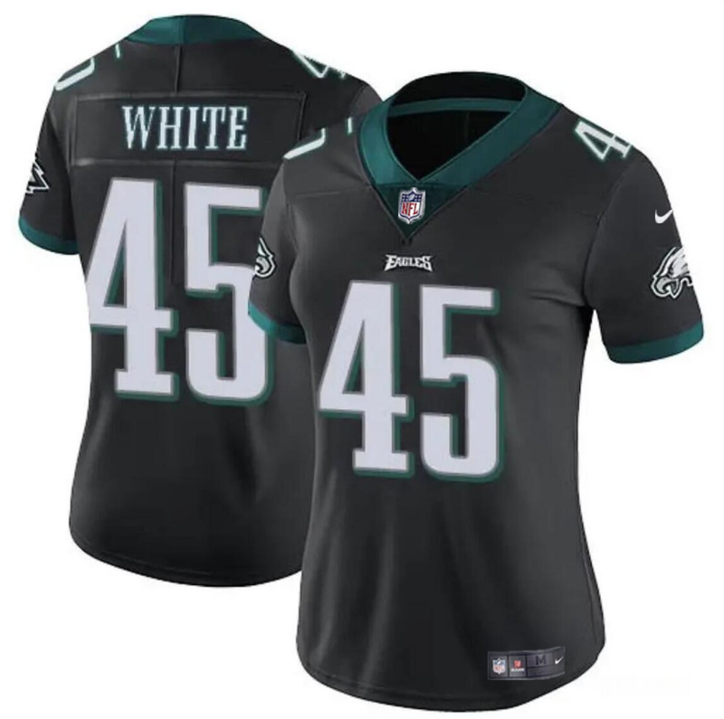 Women's Philadelphia Eagles #45 Devin White Black Vapor Untouchable Limited Stitched Football Jersey(Run Small) Women's Philadelphia Eagles #45 Devin White Black Vapor Untouchable Limited Stitched Football Jersey(Run Small)