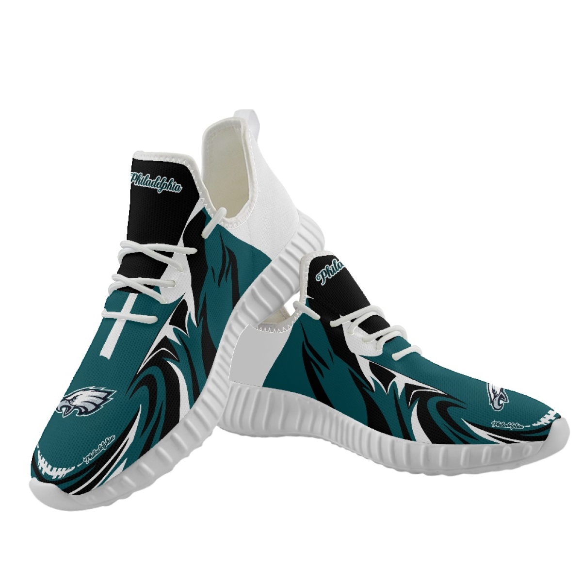 Men's Philadelphia Eagles Mesh Knit Sneakers/Shoes 019 Men's Philadelphia Eagles Mesh Knit Sneakers/Shoes 019
