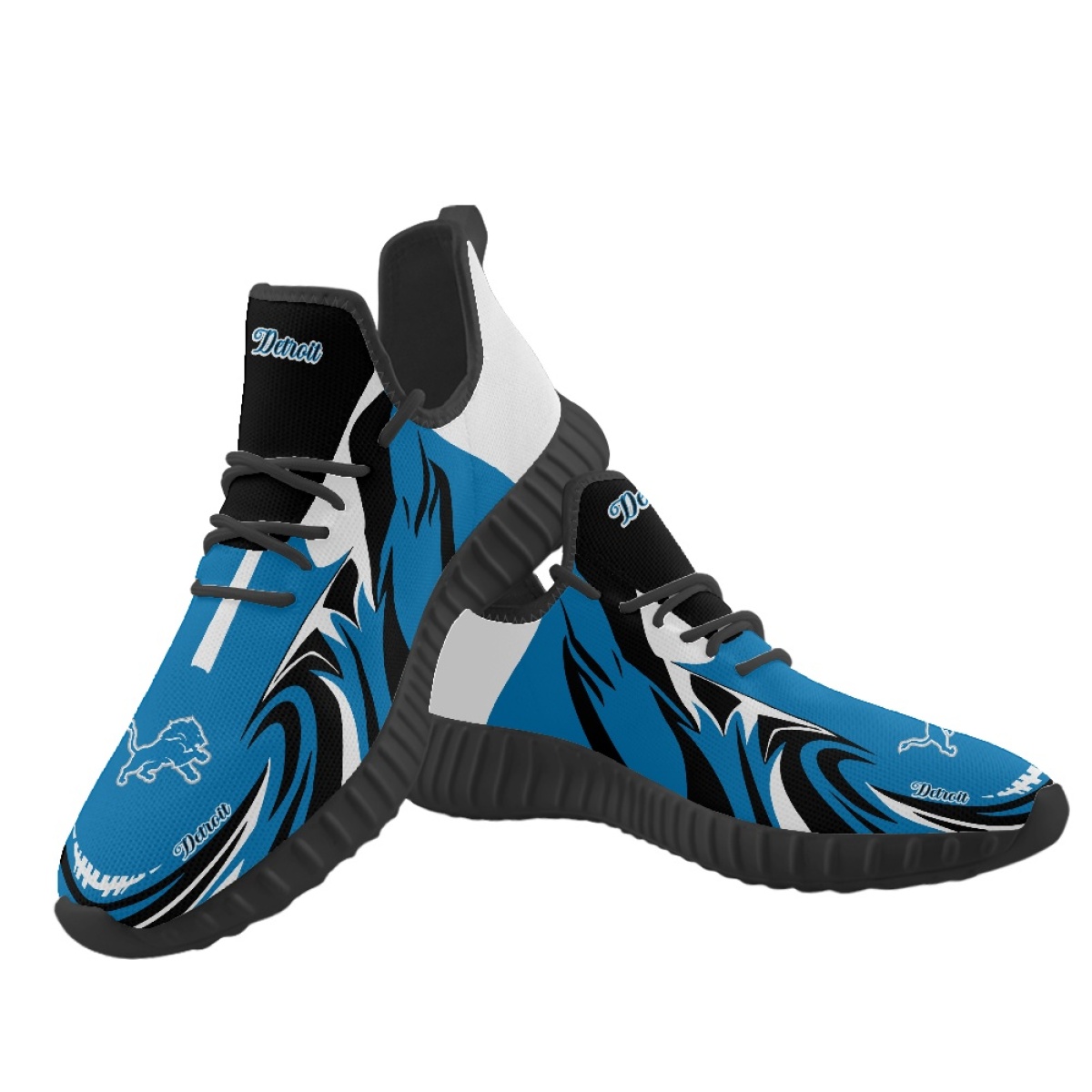Men's Detroit Lions Mesh Knit Sneakers/Shoes 013 Men's Detroit Lions Mesh Knit Sneakers/Shoes 013
