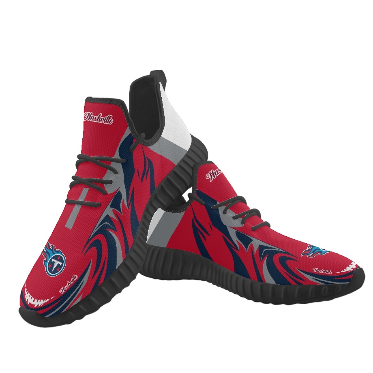 Men's Tennessee Titans Mesh Knit Sneakers/Shoes 008 Men's Tennessee Titans Mesh Knit Sneakers/Shoes 008