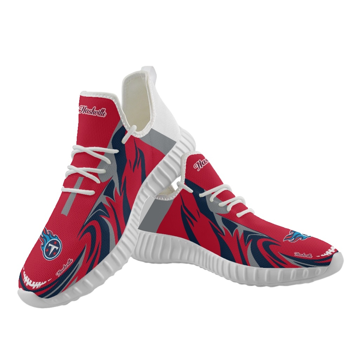 Men's Tennessee Titans Mesh Knit Sneakers/Shoes 009 Men's Tennessee Titans Mesh Knit Sneakers/Shoes 009
