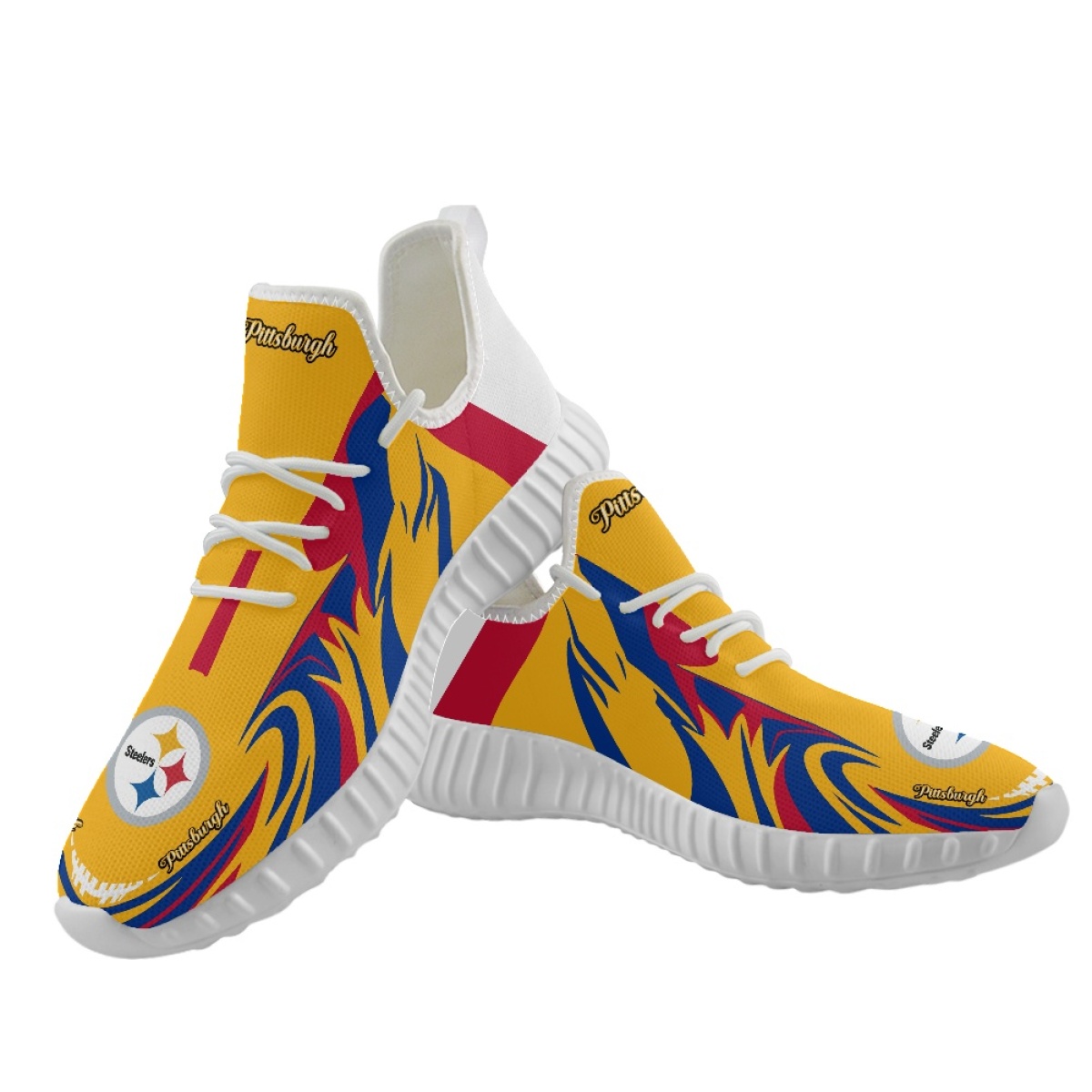 Men's Pittsburgh Steelers Mesh Knit Sneakers/Shoes 023 Men's Pittsburgh Steelers Mesh Knit Sneakers/Shoes 023