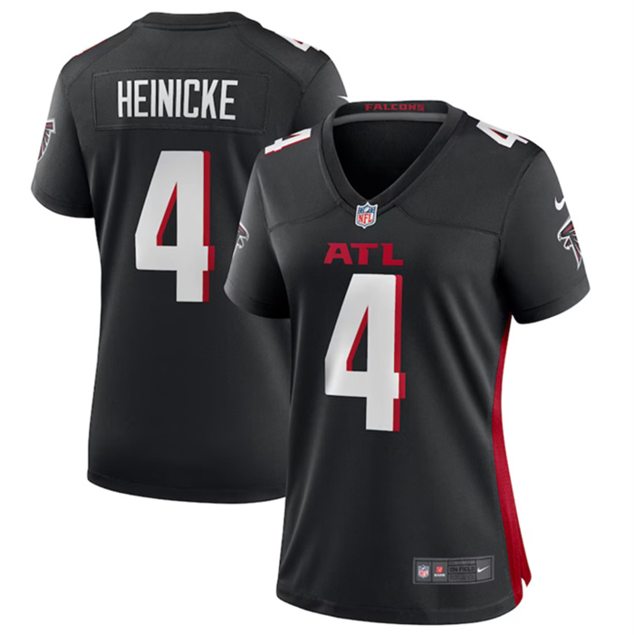 Women's Atlanta Falcons #4 Taylor Heinicke Black Stitched Jersey(Run Small) Women's Atlanta Falcons #4 Taylor Heinicke Black Stitched Jersey(Run Small)