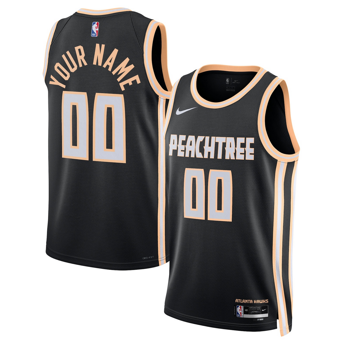 Men's Atlanta Hawks Active Player Custom Black 2025/26 City Edition Stitched Jersey