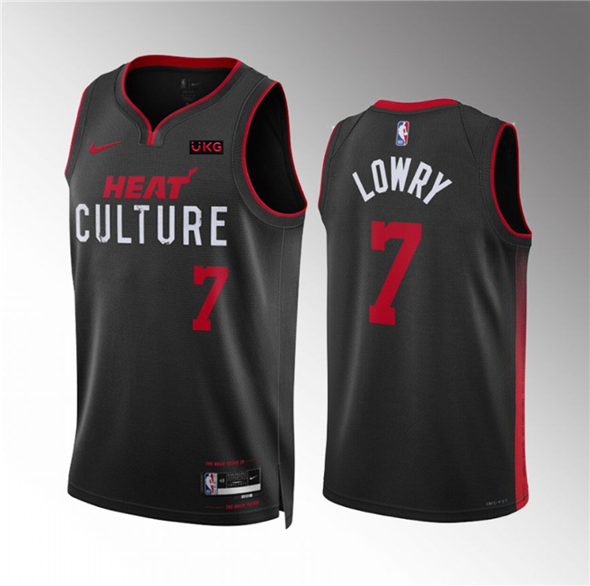 Men's Miami Heat #7 Kyle Lowry Red Black 2023/24 City Edition Stitched Basketball Jersey Men's Miami Heat #7 Kyle Lowry Red Black 2023/24 City Edition Stitched Basketball Jersey
