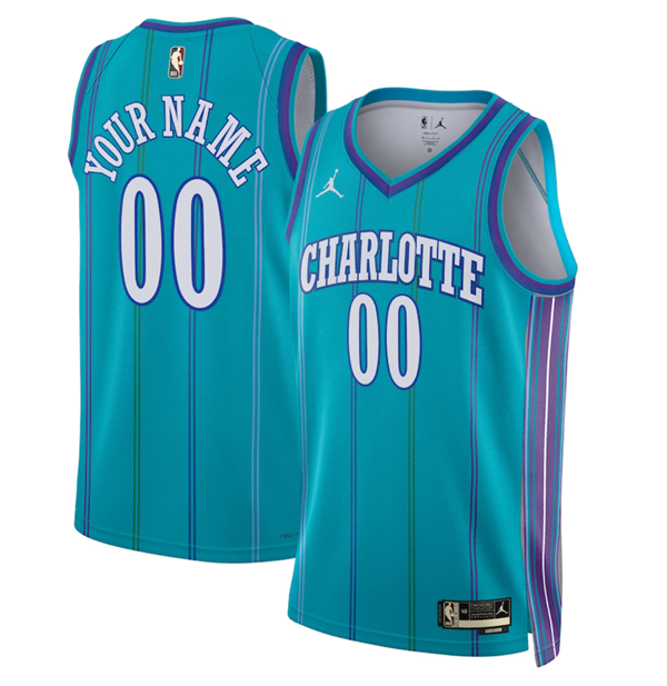 Men's Charlotte Hornets Active Player Custom Teal 2023/24 Classic Edition Stitched Basketball Jersey Men's Charlotte Hornets Active Player Custom Teal 2023/24 Classic Edition Stitched Basketball Jersey
