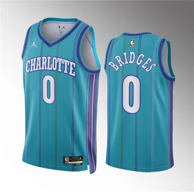 Men's Charlotte Hornets #0 Miles Bridges Teal 2023/24 Classic Edition Stitched Basketball Jersey Men's Charlotte Hornets #0 Miles Bridges Teal 2023/24 Classic Edition Stitched Basketball Jersey