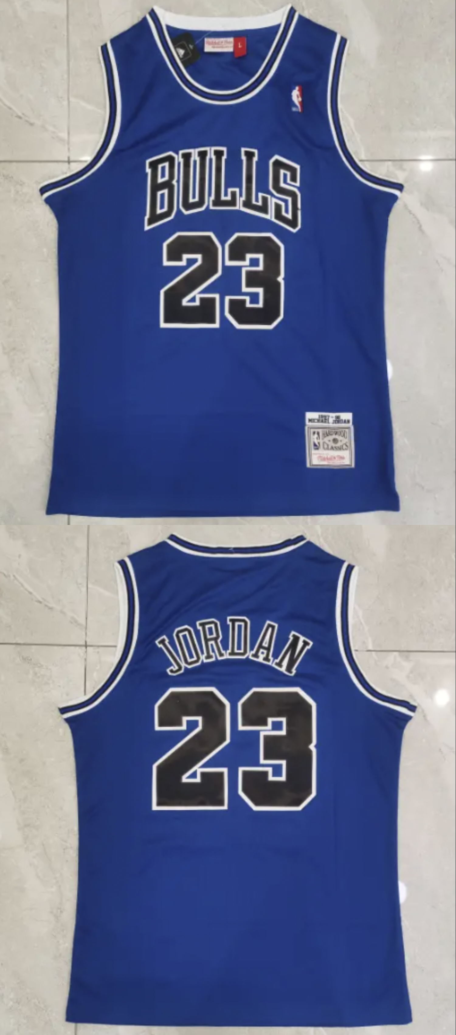 Men's Chicago Bulls #23 Michael Jordan 1997 Azul Classic Edition Stitched Basketball Jersey