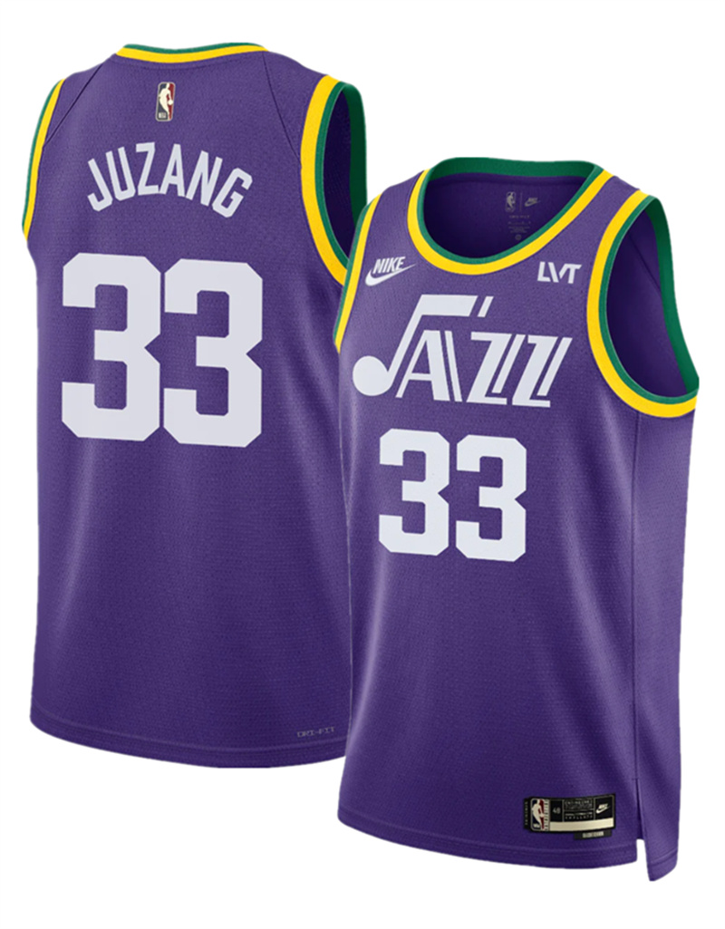 Men's Utah Jazz #33 Johnny Juzang Purple 2023 Classic Edition Stitched Basketball Jersey Men's Utah Jazz #33 Johnny Juzang Purple 2023 Classic Edition Stitched Basketball Jersey