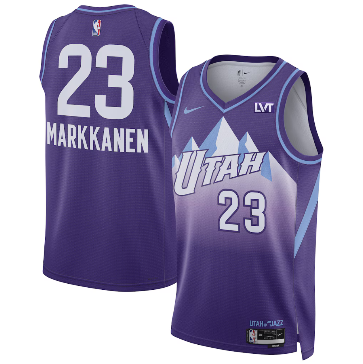 Men's Utah Jazz #23 Lauri Markkanen Purple 2024/25 City Edition Stitched Basketball Jersey Men's Utah Jazz #23 Lauri Markkanen Purple 2024/25 City Edition Stitched Basketball Jersey