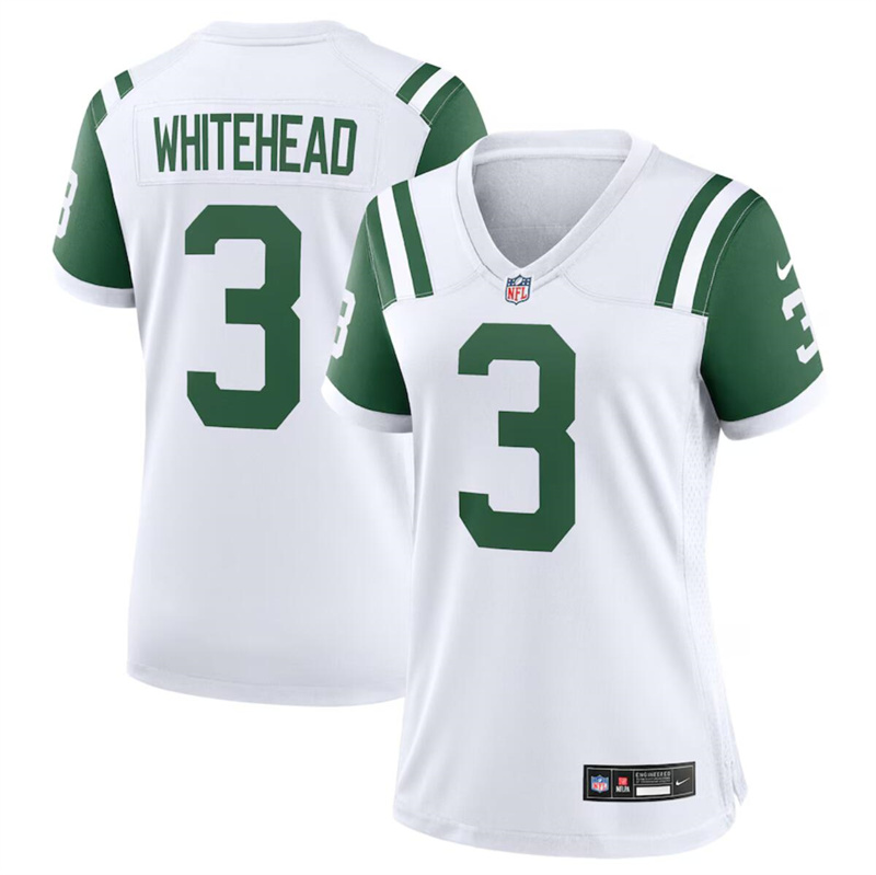 Women's New York Jets #3 Jordan Whitehead White Classic Alternate Stitched Jersey(Run Small) Women's New York Jets #3 Jordan Whitehead White Classic Alternate Stitched Jersey(Run Small)