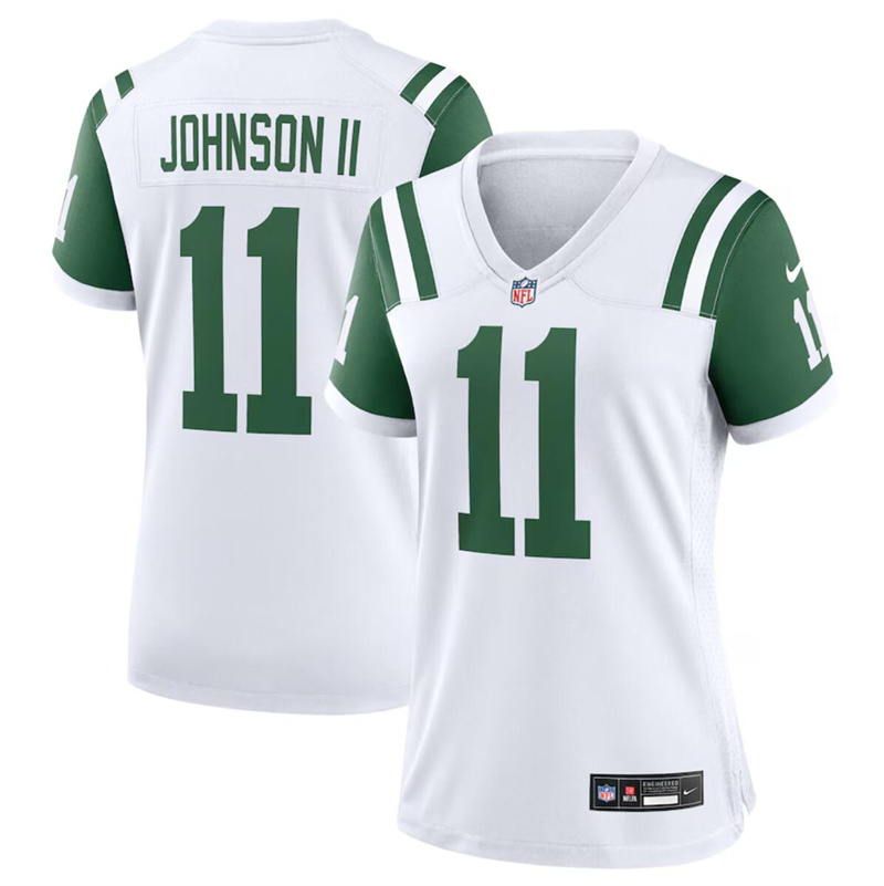 Women's New York Jets #11 Jermaine Johnson II White Classic Alternate Stitched Jersey(Run Small) Women's New York Jets #11 Jermaine Johnson II White Classic Alternate Stitched Jersey(Run Small)