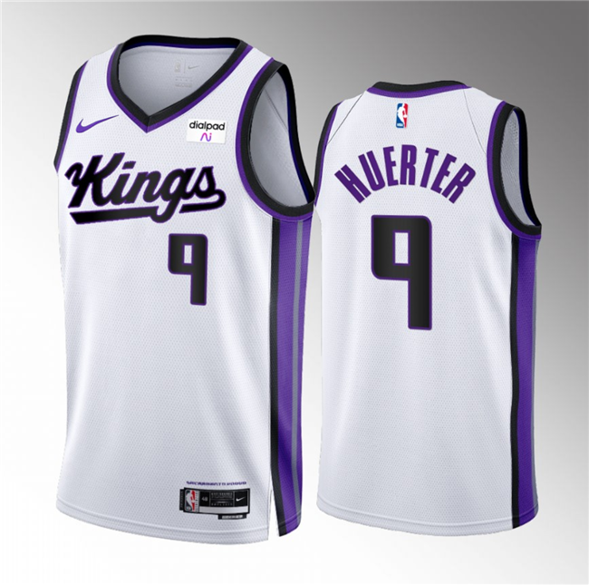 Men's Sacramento Kings #9 Kevin Huerter White 2023/24 Association Edition Stitched Basketball Jersey Men's Sacramento Kings #9 Kevin Huerter White 2023/24 Association Edition Stitched Basketball Jersey