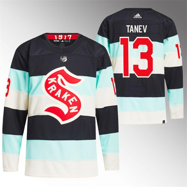 Men's Seattle Kraken #13 Brandon Tanev 2024 Deep Sea Blue Winter Classic Stitched Jersey Men's Seattle Kraken #13 Brandon Tanev 2024 Deep Sea Blue Winter Classic Stitched Jersey