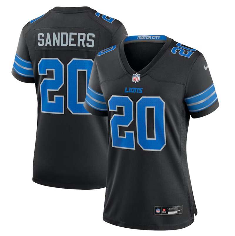 Women's Detroit Lions #20 Barry Sanders Black 2nd Alternate Stitched Jersey(Run Smaller) Women's Detroit Lions #20 Barry Sanders Black 2nd Alternate Stitched Jersey(Run Smaller)
