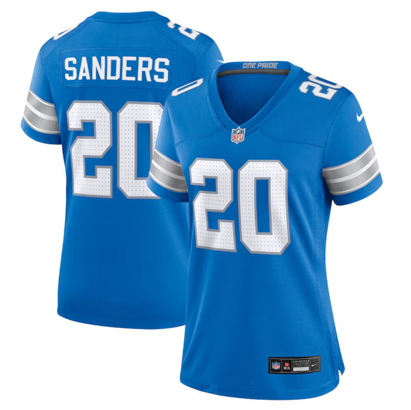 Women's Detroit Lions #20 Barry Sanders Blue Stitched Jersey(Run Smaller) Women's Detroit Lions #20 Barry Sanders Blue Stitched Jersey(Run Smaller)