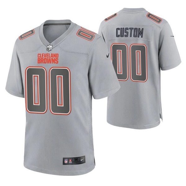 Men's Cleveland Browns Active Player Custom Grey Atmosphere Fashion Stitched Game Jersey