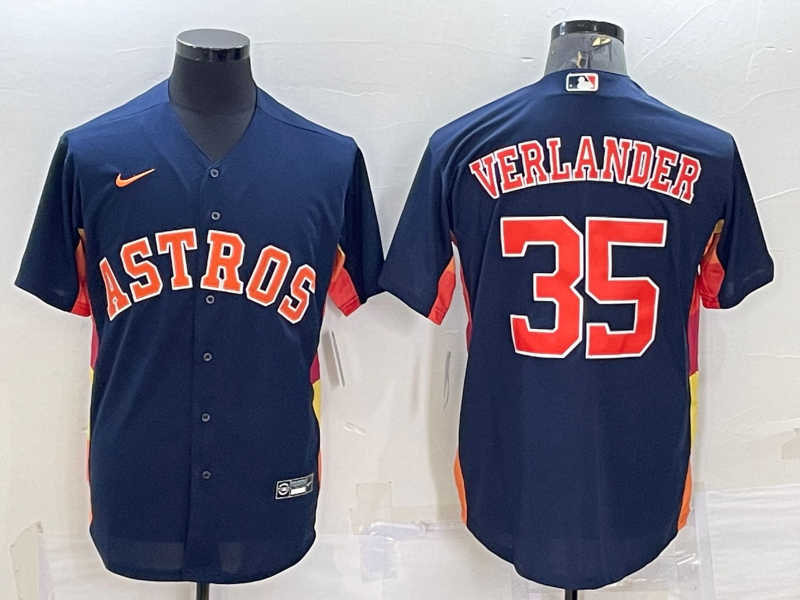 Men's Houston Astros #35 Justin Verlander Navy Cool Base Stitched Jersey Men's Houston Astros #35 Justin Verlander Navy Cool Base Stitched Jersey