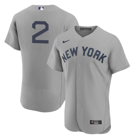 Men's New York Yankees #2 Derek Jeter 2021 Grey Field of Dreams Flex Base Stitched Baseball Jersey Men's New York Yankees #2 Derek Jeter 2021 Grey Field of Dreams Flex Base Stitched Baseball Jersey