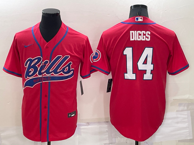 Men's Buffalo Bills #14 Stefon Diggs Pink Cool Base Stitched Baseball Jersey Men's Buffalo Bills #14 Stefon Diggs Pink Cool Base Stitched Baseball Jersey