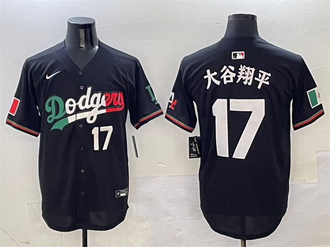Men's Los Angeles Dodgers #17 大谷翔平 Black Mexico Flag Limited Stitched Baseball Jersey Men's Los Angeles Dodgers #17 大谷翔平 Black Mexico Flag Limited Stitched Baseball Jersey