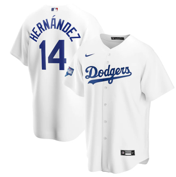 Men's Los Angeles Dodgers #14 Kiké Hernández White 2020 World Series Champions Home Patch Cool Base Stitched MLB Jersey Men's Los Angeles Dodgers #14 Kiké Hernández White 2020 World Series Champions Home Patch Cool Base Stitched MLB Jersey