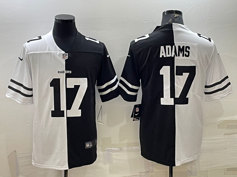 Men's Las Vegas Raiders #17 Davante Adams Black/White Split Vapor Untouchable Limited Stitched Jersey Men's Las Vegas Raiders #17 Davante Adams Black/White Split Vapor Untouchable Limited Stitched Jersey