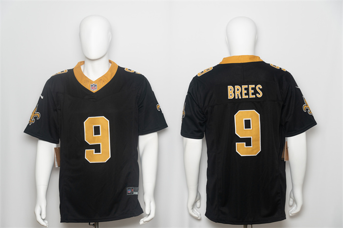 Men's New Orleans Saints #9 Drew Brees Black F.U.S.E. Vapor Limited Stitched Football Jersey