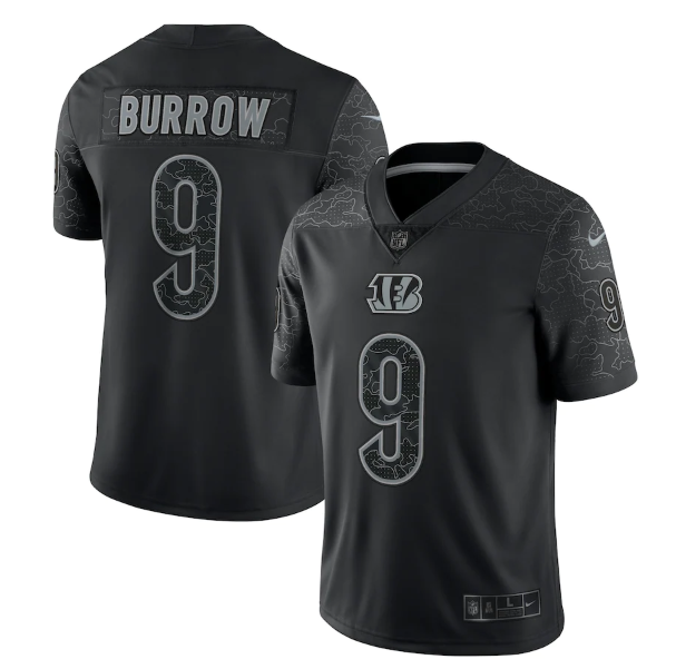 Men's Cincinnati Bengals #9 Joe Burrow Reflective Limited Stitched Jersey Men's Cincinnati Bengals #9 Joe Burrow Reflective Limited Stitched Jersey
